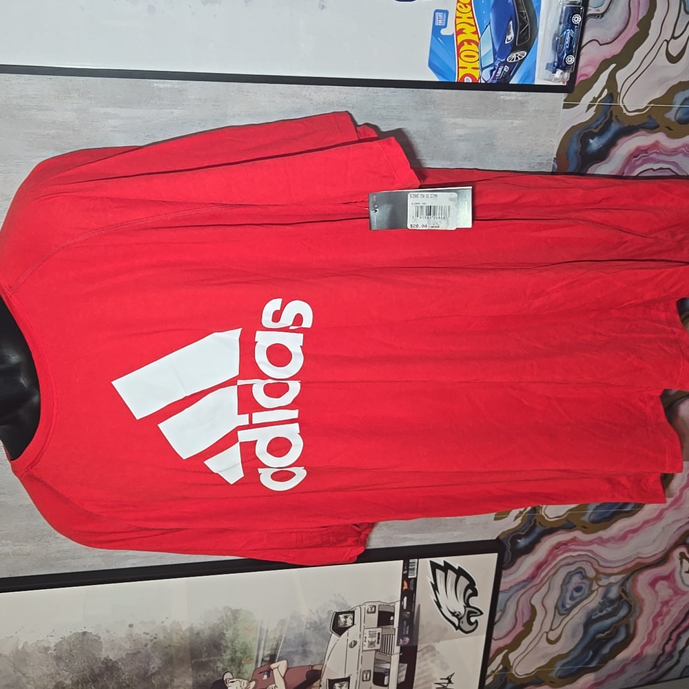 2XL Adidas Men's Bold Red Tee - Picture 2 of 6